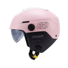 Mũ bảo hiểm 1/2 đầu kính âm EGO E-24 có ốp tai, lót tháo rời - MBH nửa đầu kính đôi hở đuôi, núm chỉnh size