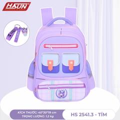 Balo học sinh chống gù HASUN HS 2541 cho bé trai bé gái tiểu học, lớp 3 4 5 6, cấp 2, cứng cáp, đứng form, trượt nước, màu sắc đáng yêu