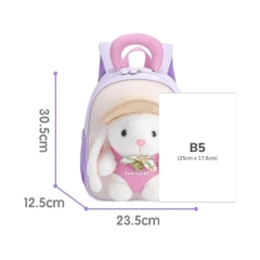Balo mẫu giáo SUN EIGHT 22316 gấu bông tháo rời cho bé trai bé gái 2-5 tuổi, đáng yêu, cài ngực, phản quang