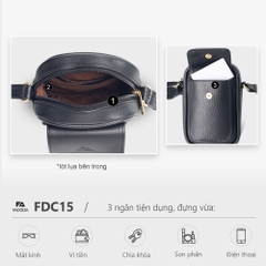 Túi đeo chéo da unisex mini FADODA FDC15 - Đựng phụ kiện nhỏ gọn, thời trang, chống thấm nước