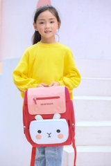 Balo Chống Gù BEDDYBEAR Cho Bé Gái Tiểu Học Thỏ Pipi Màu Đỏ XS-DO