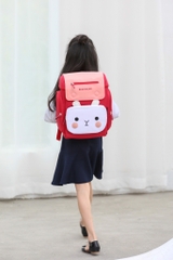 Balo Chống Gù BEDDYBEAR Cho Bé Gái Tiểu Học Thỏ Pipi Màu Đỏ XS-DO