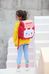 Balo Chống Gù BEDDYBEAR Cho Bé Gái Tiểu Học Thỏ Pipi Màu Đỏ XS-DO