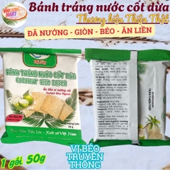 Bánh tráng nước cốt dừa Mỹ Lồng - Thương hiệu Thiện Thật - Ăn liền - Giòn - Béo - Gói 50g tiện lợi