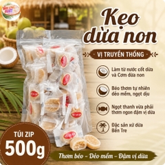 Kẹo dừa non vị truyền thống - Không dùng đường trong sản xuất