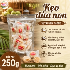 Kẹo dừa non vị truyền thống - Không dùng đường trong sản xuất