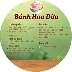 Bánh Hoa Dừa Bến Tre Giòn Tan – Béo Thơm, Ngọt Dịu - Túi ZIP 200g