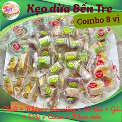 Kẹo Dừa Bến Tre Combo 8 Vị – Dẻo Thơm, Béo Ngọt Tự Nhiên
