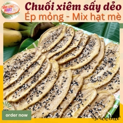 Chuối xiêm Sấy dẻo - Ép mỏng_Mix mè – Ngọt tự nhiên