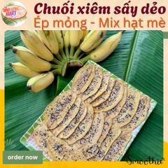 Chuối xiêm Sấy dẻo - Ép mỏng_Mix mè – Ngọt tự nhiên