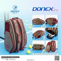 BALO VỢT THỂ THAO 3 NGĂN THÁO RỜI DONEX GEAR BB-1606 XÁM PHỐI ĐỎ ĐÔ