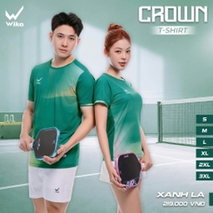 ÁO T- SHIRT WIKA CROWN  NỮ- XANH