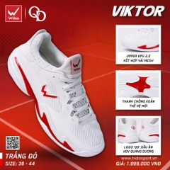 GIÀY THỂ THAO VIKTOR MÀU TRẮNG ĐỎ