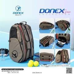 BALO VỢT THỂ THAO 3 NGĂN THÁO RỜI DONEX GEAR BB-1606 XÁM PHỐI ĐEN