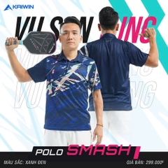 ÁO THỂ THAO NAM KAIWIN SMASH XANH ĐEN