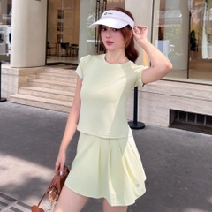 CHÂN VÁY LIVAN NỮ LV26S04F717 CHỮ A XẾP LY