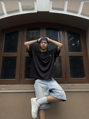 Áo thun boxy tee AIRY local brand Cloudzy unisex phông tay lỡ nữ cotton phối màu form rộng boxy