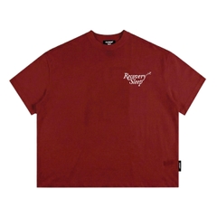 Áo thun boxy CLOUDZY streetwear 100% cotton 250gsm dày dặn áo phông nam nữ form rộng hồng nâu đỏ RECOVER
