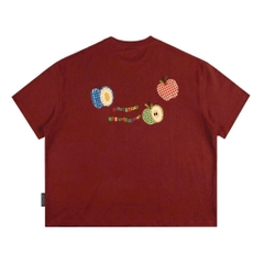 Áo Thun Boxy CloudzyPrive APPLE TEE Premium Cotton 250gsm Local Brand Unisex In Hoạ Tiết