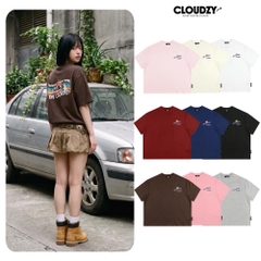 [NEW] Áo thun boxy CLOUDZY in chữ vải cotton 100% 250gsm dày dặn form rộng nam nữ áo phông local brand streetwear WINE