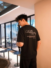 Áo thun boxy CLOUDZY in chữ ký cotton 250gsm dày dặn áo phông nam nữ form rộng hồng nâu đỏ unisex streetwear RITE