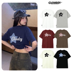 [NEW] Áo thun oversize CLOUDZY in chữ vải cotton 100% 250gsm form rộng nam nữ áo phông regular local brand streetwear basic NOVA