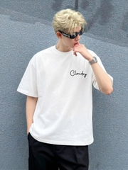 [NEW] Áo thun boxy CLOUDZY in chữ cá tính 100% cotton 250gsm nam nữ áo phông local brand streetwear đi học RIDE