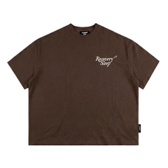 Áo thun boxy CLOUDZY streetwear 100% cotton 250gsm dày dặn áo phông nam nữ form rộng hồng nâu đỏ RECOVER