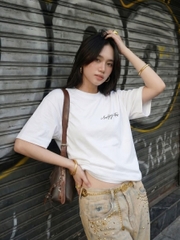 Áo thun boxy CLOUDZY in chữ ký cotton 250gsm dày dặn áo phông nam nữ form rộng hồng nâu đỏ unisex streetwear RITE