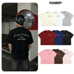 [NEW] Áo thun boxy CLOUDZY in chữ cá tính 100% cotton 250gsm nam nữ áo phông local brand streetwear đi học RIDE