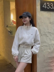 [NEW] Quần short nữ CLOUDZY chất nỉ 2 da cạp chun dày dặn quần đùi nữ nam form rộng unisex đi học thể thao basic xám đen
