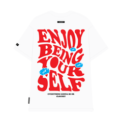 Áo thun unisex nữ nam tay lỡ phông CLOUDZY localbrand form rộng cặp đôi teen cổ tròn oversize ENJOY