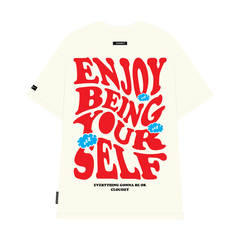 Áo thun unisex nữ nam tay lỡ phông CLOUDZY localbrand form rộng cặp đôi teen cổ tròn oversize ENJOY