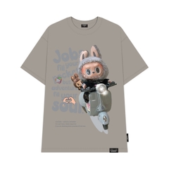 Áo thun nữ nam unisex tay lỡ phông cặp đôi labubu form rộng local brand cổ tròn cotton CLOUDZY BIKE