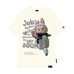 Áo thun nữ nam unisex tay lỡ phông cặp đôi labubu form rộng local brand cổ tròn cotton CLOUDZY BIKE