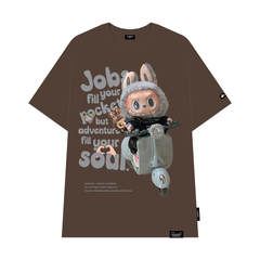 Áo thun nữ nam unisex tay lỡ phông cặp đôi labubu form rộng local brand cổ tròn cotton CLOUDZY BIKE
