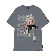 Áo thun nữ nam unisex tay lỡ phông cặp đôi labubu form rộng local brand cổ tròn cotton CLOUDZY BIKE