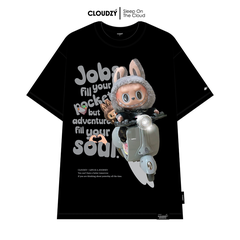 Áo thun nữ nam unisex tay lỡ phông cặp đôi labubu form rộng local brand cổ tròn cotton CLOUDZY BIKE