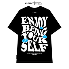 Áo thun unisex nữ nam tay lỡ phông CLOUDZY localbrand form rộng cặp đôi teen cổ tròn oversize ENJOY