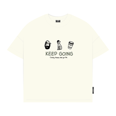Áo thun boxy CLOUDZY in Keep Going 100% cotton 250gsm dày dặn áo phông nam nữ unisex local brand streetwear KEEP