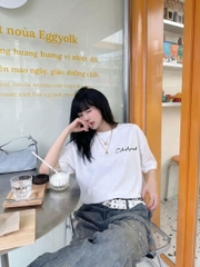 Áo thun boxy CLOUDZY in chữ cá tính vải 100% cotton 250gsm form rộng nam nữ áo phông local brand streetwear ROAD