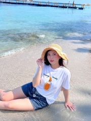 [NEW] Áo thun oversize CLOUDZY in hình cute Cloudzy 100% cotton dày dặn áo phông form rộng nam nữ unisex ORANGE