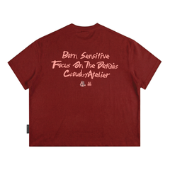 Áo thun boxy tee local brand Cloudzy unisex phông tay lỡ nữ cotton phối màu form rộng boxy SENSITIVE