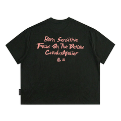 Áo thun boxy tee local brand Cloudzy unisex phông tay lỡ nữ cotton phối màu form rộng boxy SENSITIVE