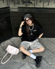 Áo thun boxy CLOUDZY phong cách streetwear in chữ ký 100% cotton 250GSM dày dặn áo phông boxy nam nữ BOX CORE