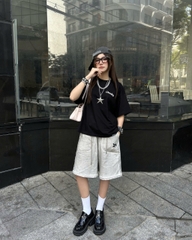 Áo thun boxy CLOUDZY phong cách streetwear in chữ ký 100% cotton 250GSM dày dặn áo phông boxy nam nữ BOX CORE