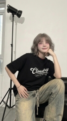 Áo phông boxy CLOUDZY in chữ cotton 100% 250gsm áo thun local brand nam nữ unisex form rộng basic streetwear INTO