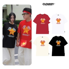 Áo phông unisex nữ nam Việt Nam tay lỡ phông local brand form rộng teen cổ tròn CLOUDZY DA VÀNG