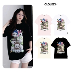 Áo thun nữ nam labubu local brand CLOUDZY unisex tay lỡ phông form rộng cổ tròn đen oversiz MONEY