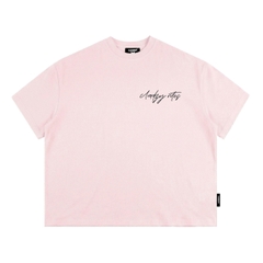 Áo thun boxy CLOUDZY in chữ ký cotton 250gsm dày dặn áo phông nam nữ form rộng hồng nâu đỏ unisex streetwear RITE